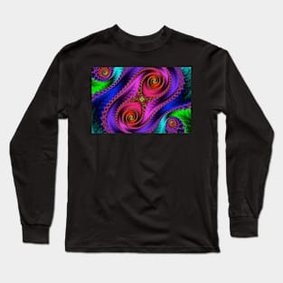 Green Leaf Fractal Long Sleeve T-Shirt